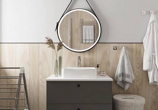 Скандинавская ванная с деревянными акцентами: светлые тона и природные текстуры