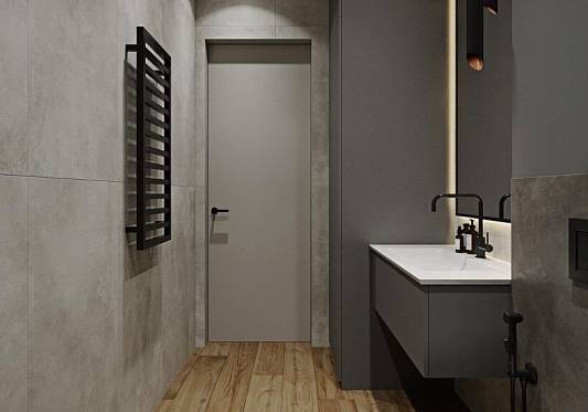 Контраст бетона и дерева: как создать ванную в урбанистическом духе