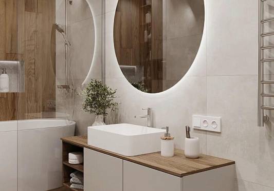 Древесные акценты в ванной: атмосфера с натуральными текстурами